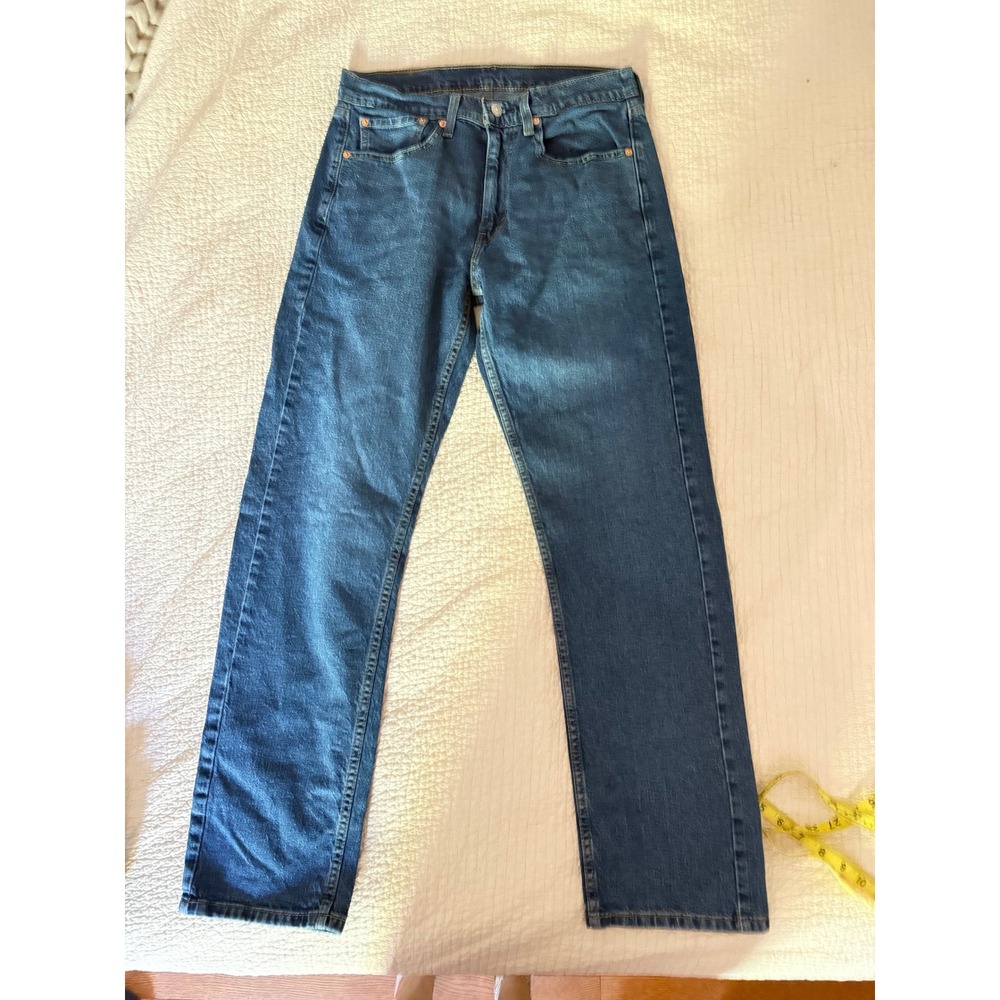 Levi's 505 Jeans Mens 32x32 Regular Fit Straight Leg Blue Denim Waterless